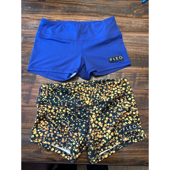Fleo Athletics Shorts Medium Athletic Gym Workout Running Blue Floral Bundle - Picture 2 of 8